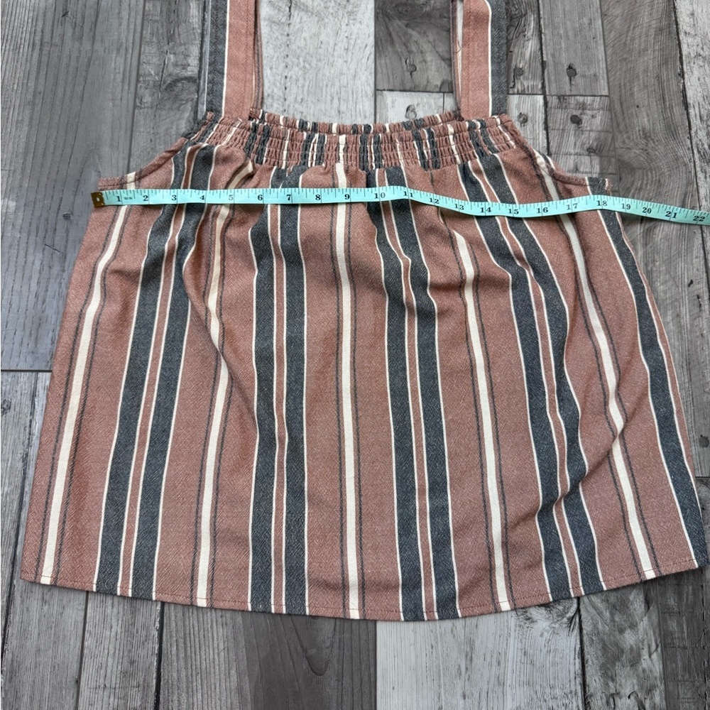 Evereve Striped Slub Boho Tank Sleeveless Top Neutral Medium - Picture 2 of 5